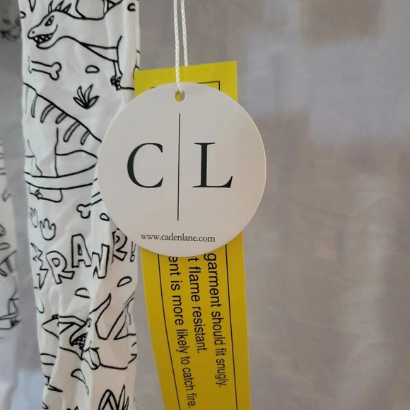 NWT Caden Lane Color Me Dinosaur Bamboo Viscose Pajama Set, Size 9/10 Kids - Picture 4 of 7
